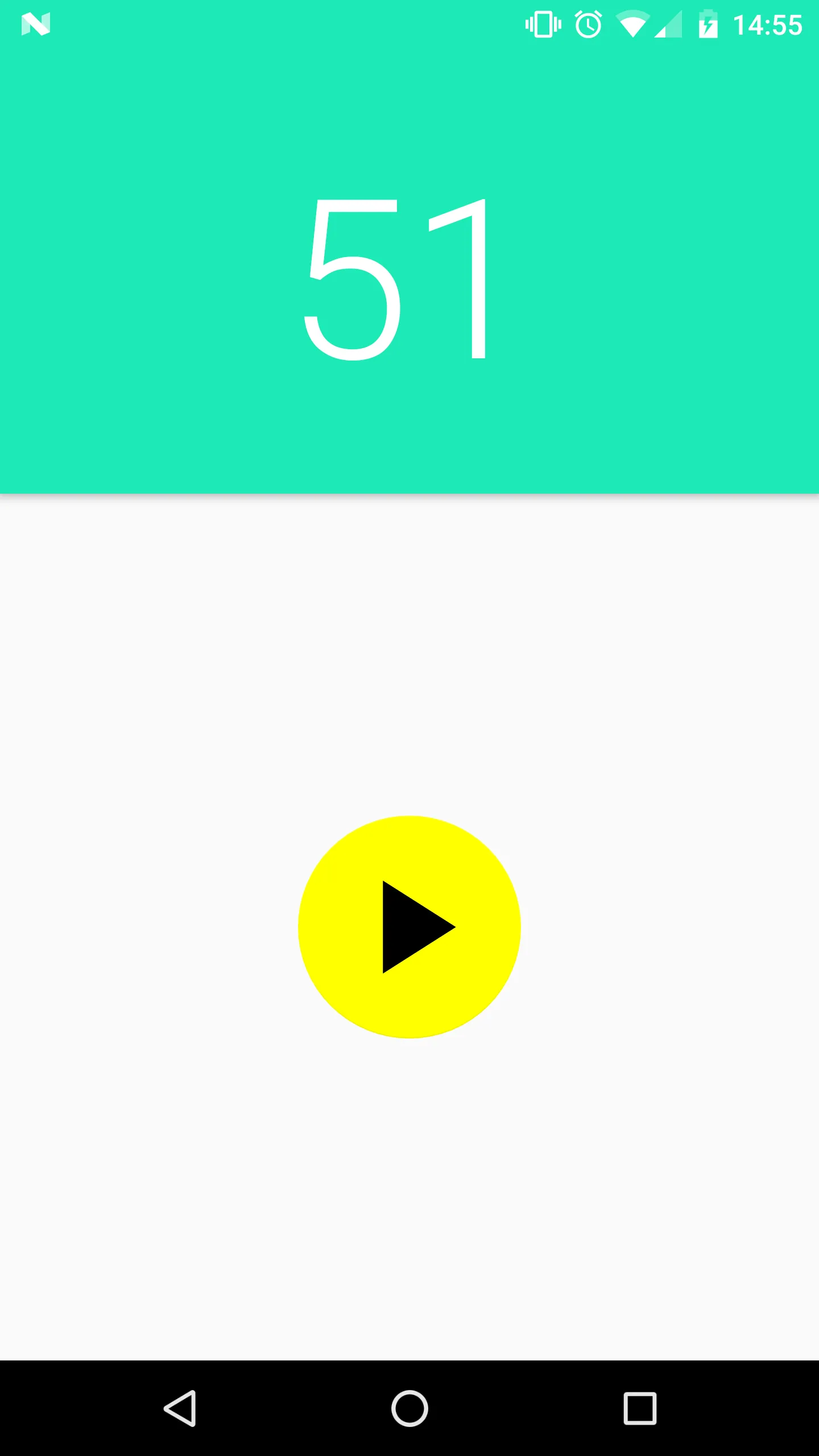 App de cuenta regresiva mostrando 51 segundos