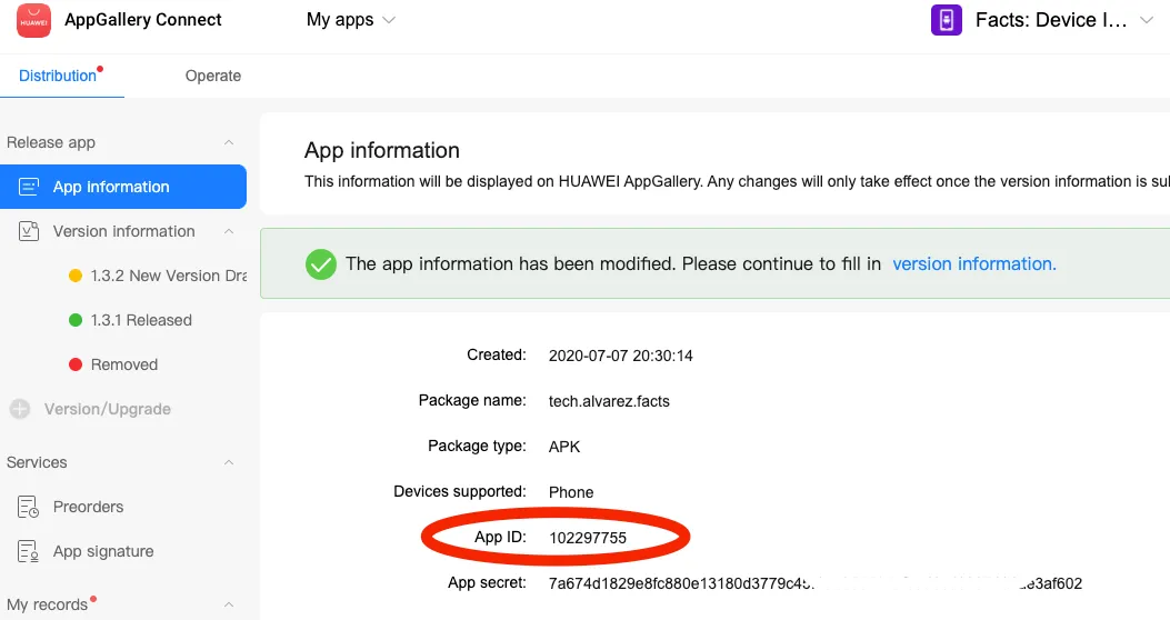 App Gallery Connect API