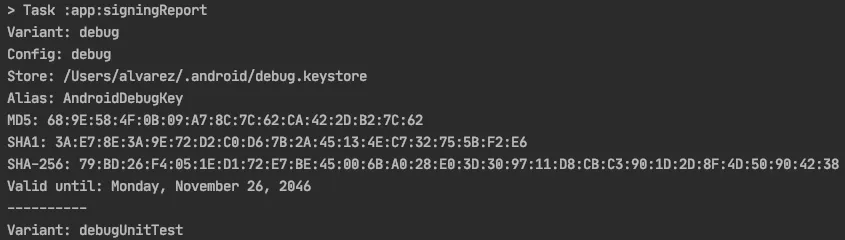 Gradle Signing Report Result
