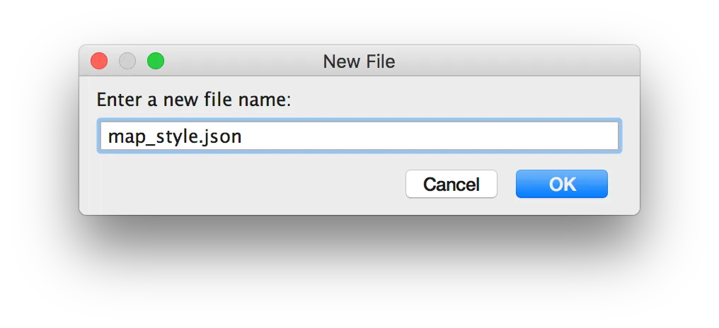 Diálogo New File con el nombre map_style.json